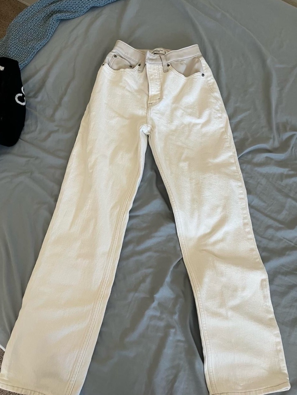 White Straight-Leg Jeans